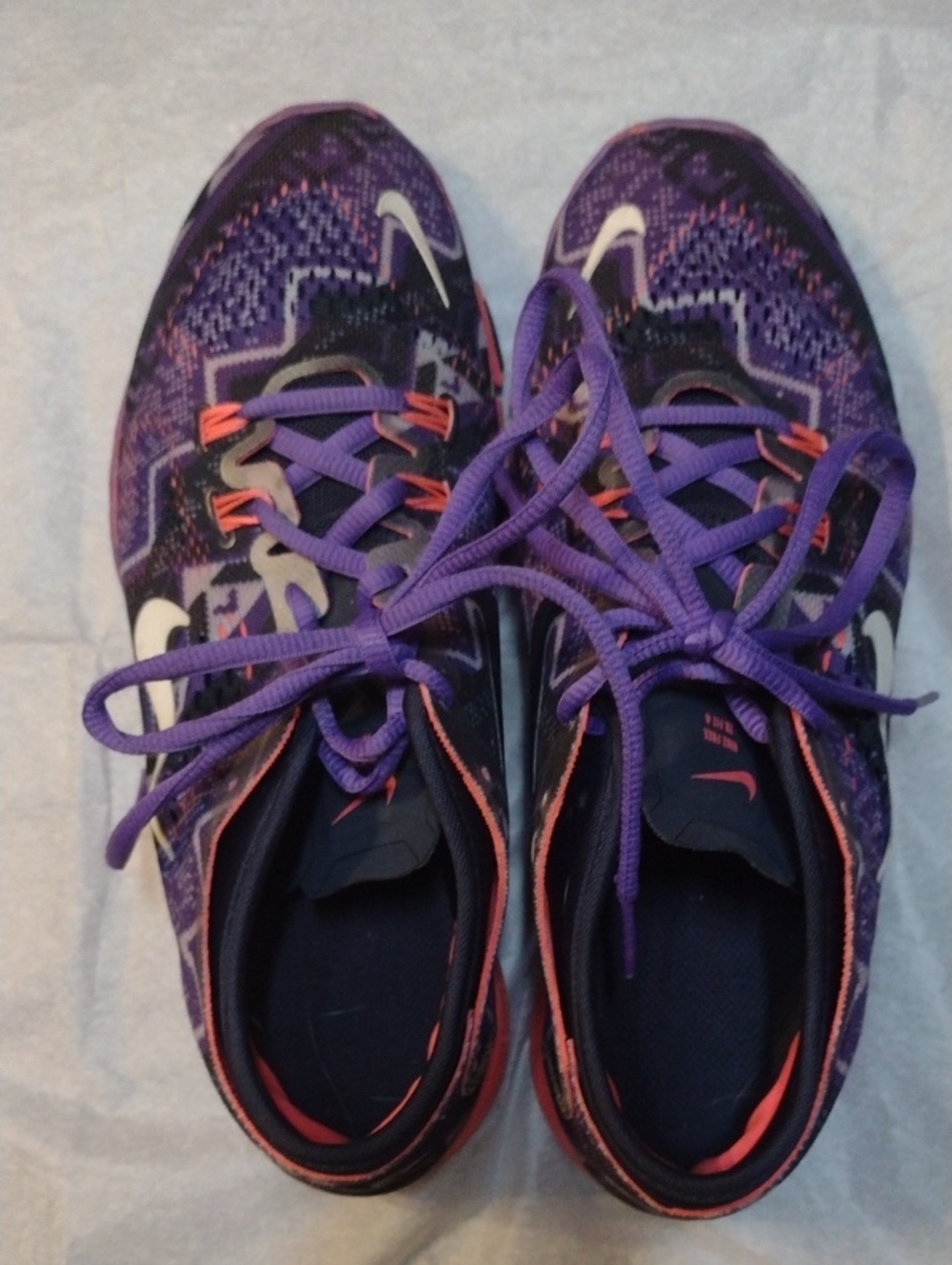 Nike Women's Purple and Coral Athletic Running Shoes